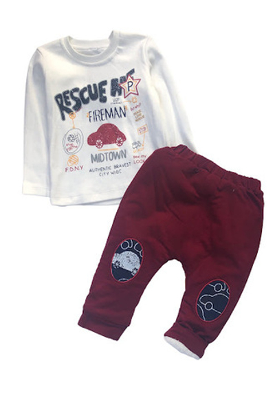 Костюм 2в1: штани та реглан "Rescue", бавовна, махра "Necix's" (74 см)