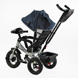 Дитячий триколісний велосипед Best Trike 3390 надувні/фара, з USB, пультом, батьківською ручкою