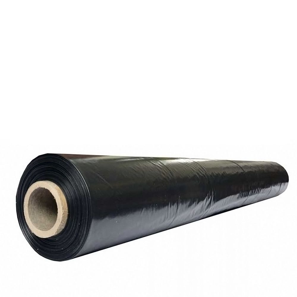 Плёнка чёрная, 80мкм, 3м/100м. полиэтиленовая (для мульчирования, строительная).