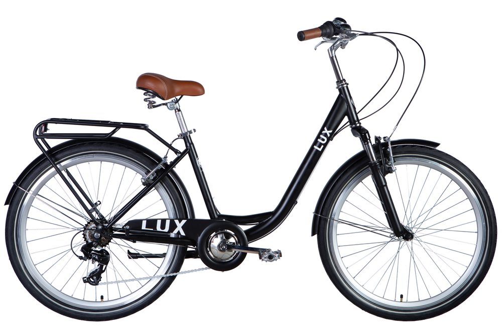 Велосипед міський 26 дюймів Dorozhnik Lux AM Vbr 2024 з багажником, рама 17"