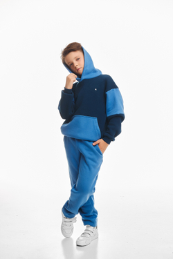 Детский спортивный утепленный костюм Kindamor Cozy Champion Blue/Dark Blue, флис для мальчика