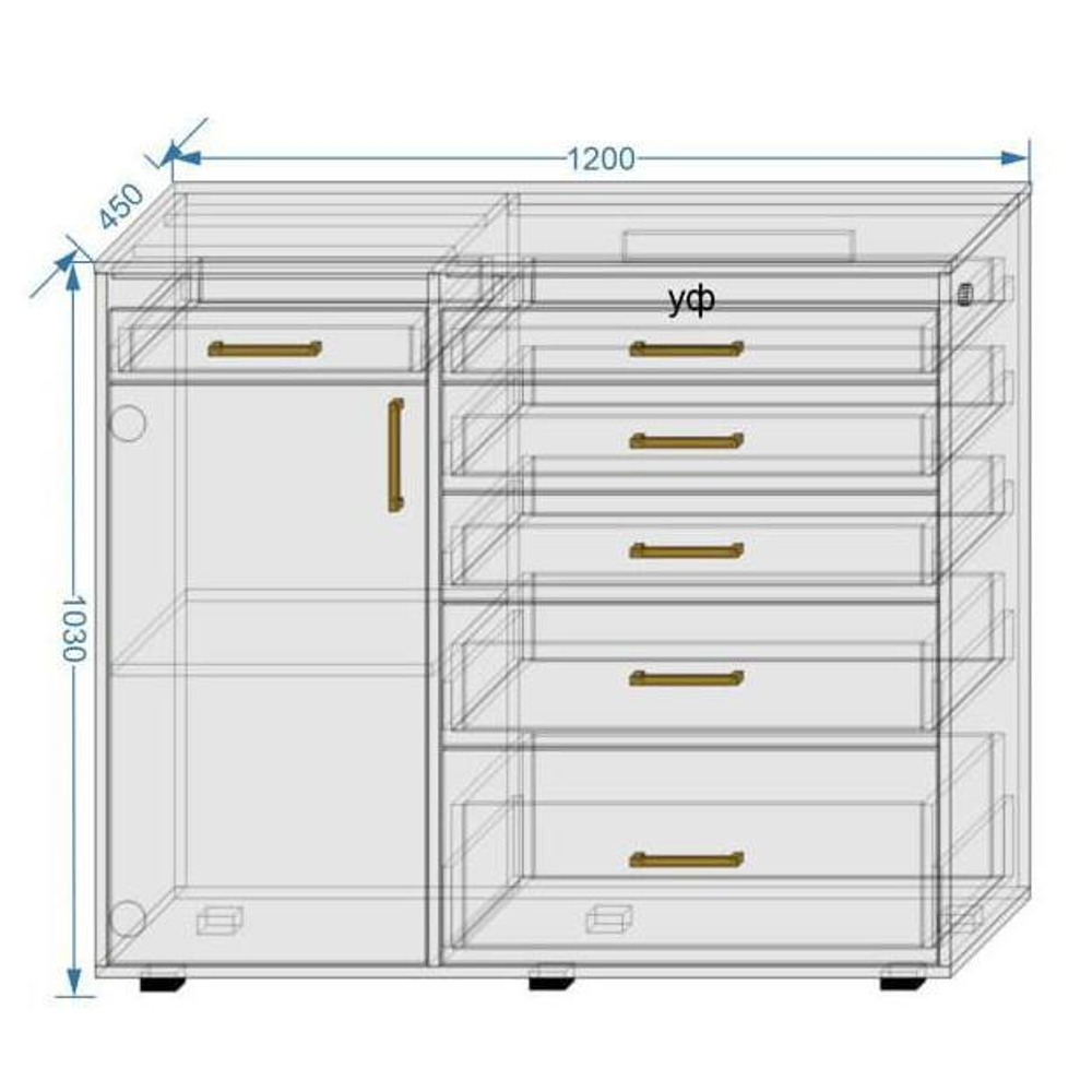 Тумба Mika с ультрафиолетовой лампой