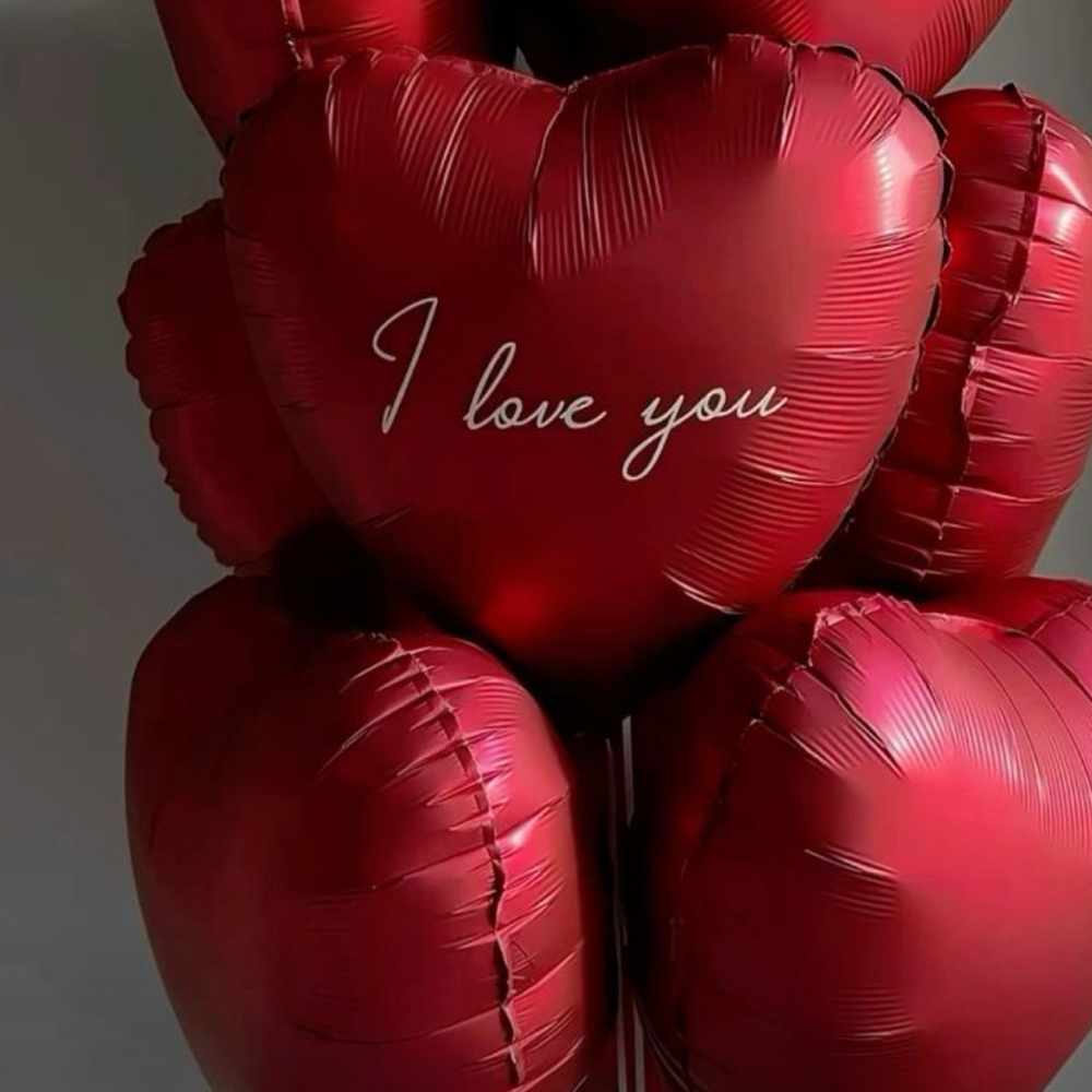 Шарики сердечка LOVE YOU