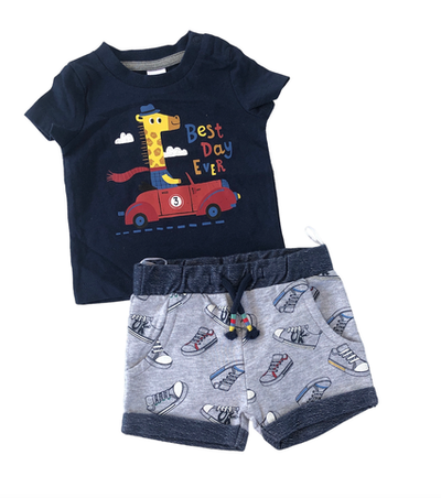 Костюм 2в1: шорти, футболка, бавовна, двунитка ТМ "Baby Club" (62 см)