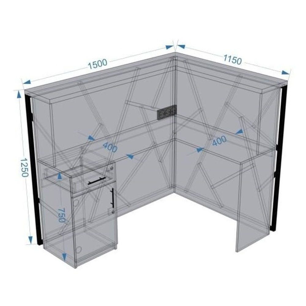 Адміністративна стійка Loft з підсвічуванням