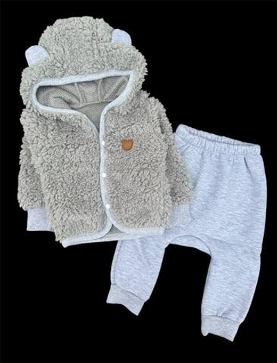 Костюм 2в1: кофта, штани "Ведмежа", набивна махра, трьохнитка з начосом, ТМ "Happy ТоТ" (74 см)