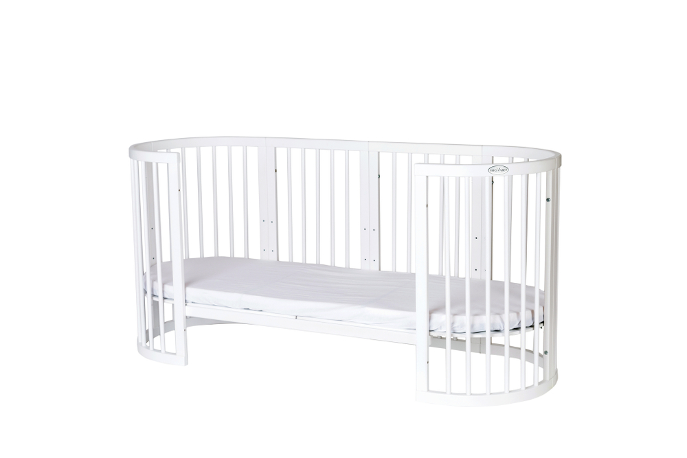 Детская кроватка-трансформер Ingvart Smart Bed 9 в 1 Round (72*72) с сердечками