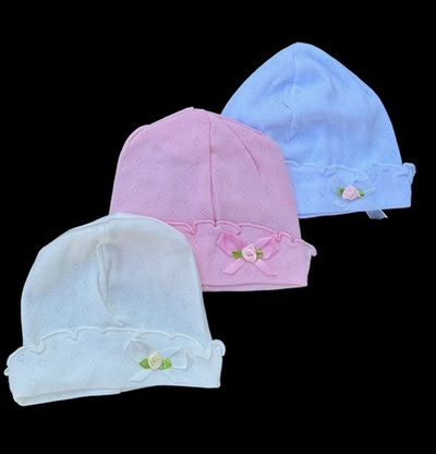 Шапочка ошатна, рібана ажур ТМ "Happy ToT"