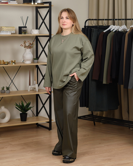 Світшот жіночий світло-оливкового кольору (арт. 4452500103)