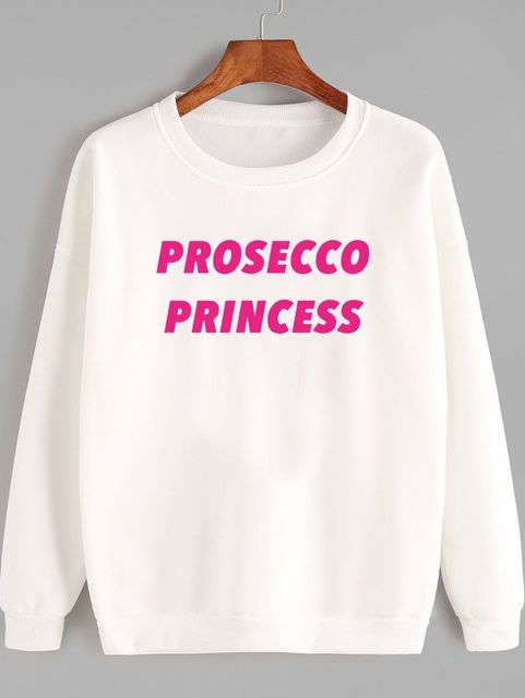 Світшот жіночий білий Prosecco Princess-2 Love&Live