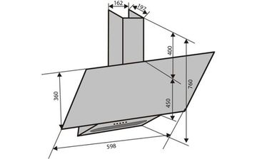 Витяжка VENTOLUX MIRROR 60 BK (750) PB