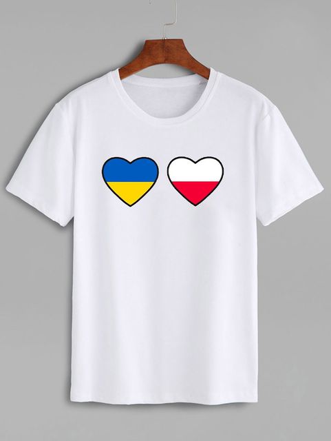 Футболка чоловіча біла Ukraina Polska Love&Live