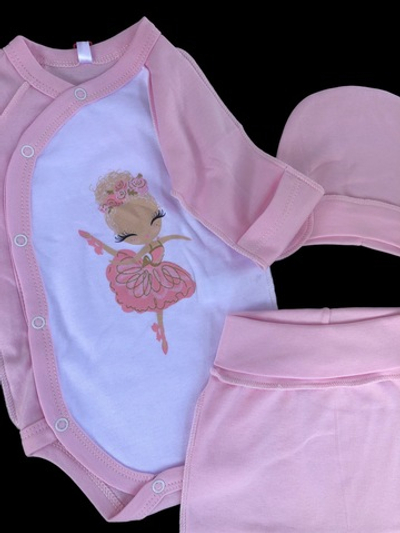 Комплект 3в1: боді з довгим рукавом, повзунки, шапочка «Spring”, інтерлок  ТМ “Yeeha”