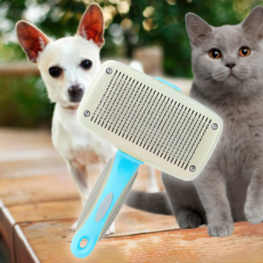 Расческа для собак и котов, для животных, щетка для шерсти Pet Slicker Brush голубая