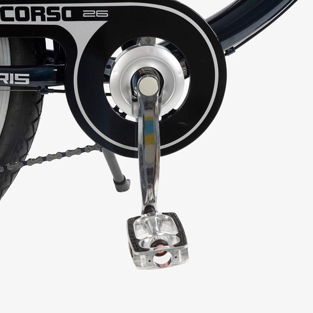 Велосипед міський 26 дюймів Corso Polaris з кошиком та багажником, рама 16.5"