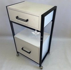 Тележка с двумя ящиками ЛДСП с черным каркасом