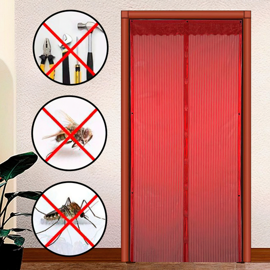 Москітна сітка на двері на магнітах вiд комах 100х210 см Magic Mesh (Бордо)