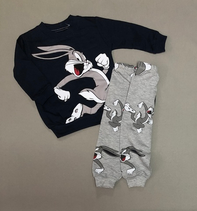 Костюм 2в1: світшот, штани "Багз Банні",  двунитка (74 см)