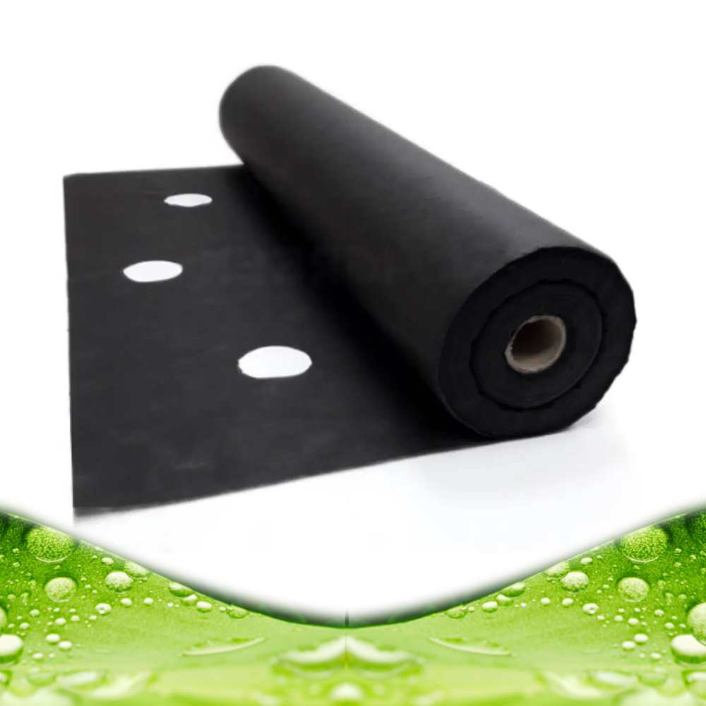 Агроволокно 50г./м2 1.6x100м. Черное с перфорацией 3 отверстия