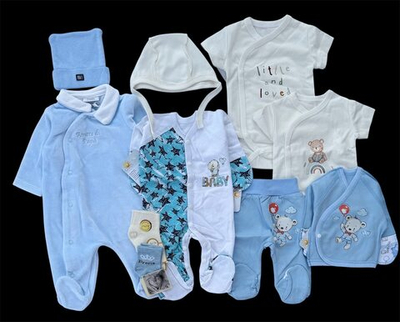 Готовий набір одягу для маловагових новонароджених діток, набір для близнят, двійнят, 50-56 см