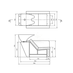Парикмахерская мойка 1004 с подножкой
