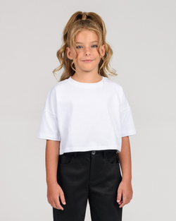 Футболка кроп-топ біла для дівчинки (арт. 7422400411)