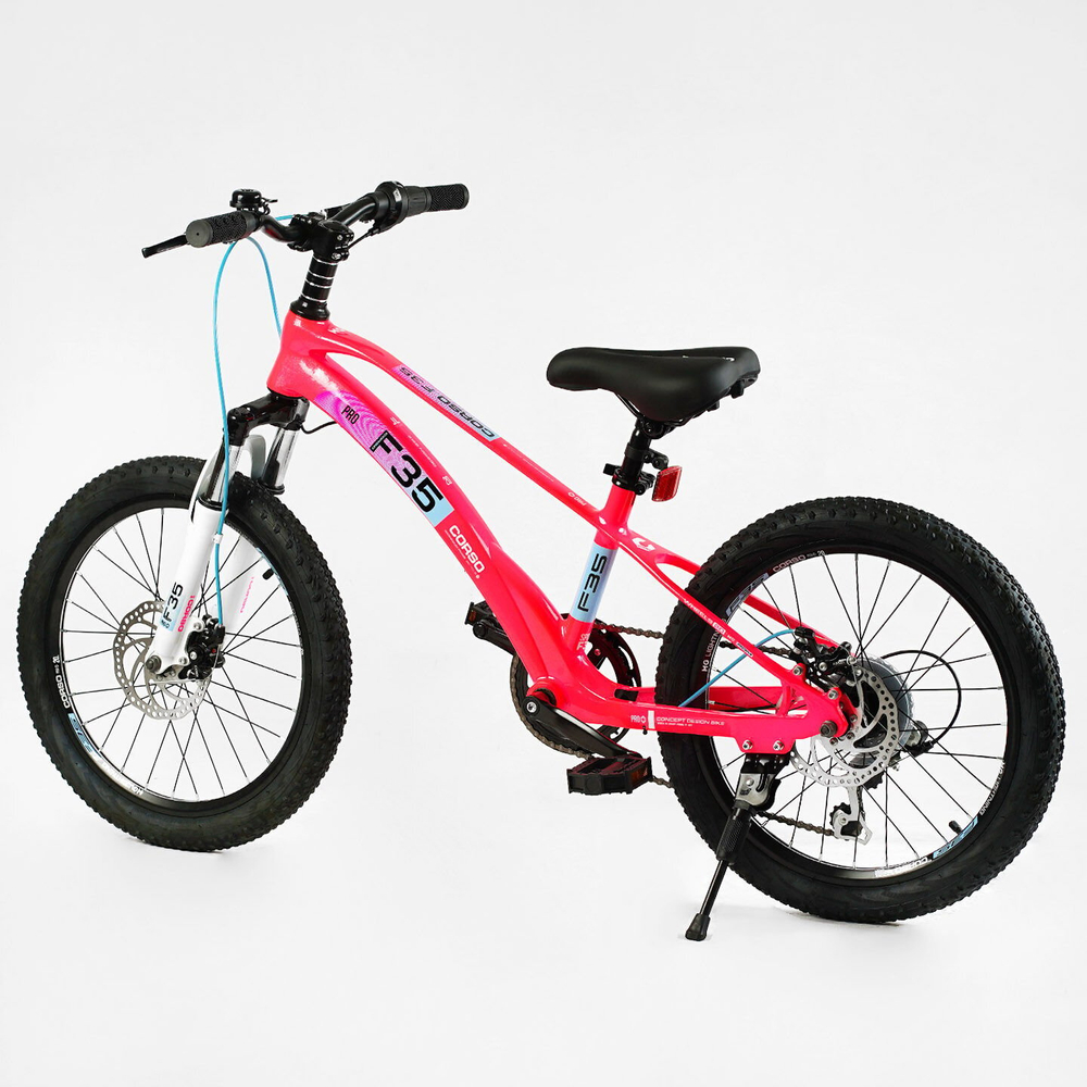 Детский спортивный велосипед 20 дюймов Corso F35 магниевый, оборудование Shimano