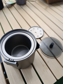 Заварочный чайник походный серый