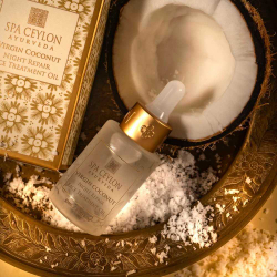 Масло для ночного восстановления и упругости кожи лица Королевский кокос 30 мл, SPA Ceylon