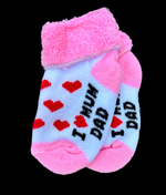 Шкарпетки "I love mum&dad", махра ТМ "Eslayn" (3-12 міс)