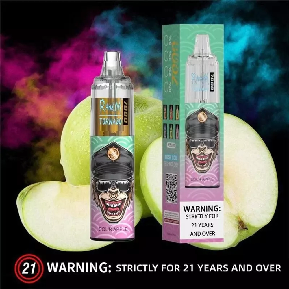 RandM Tornado 7000 Sour Apple 5% nic