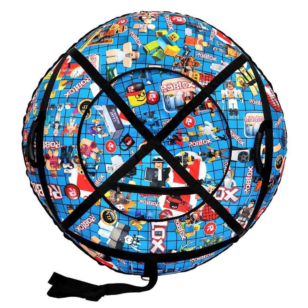 Надувные санки-ватрушки  для катания с горки "Роблекс blue" диаметр 100 см. (Оксфорд, ПВХ)