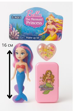 Кукла Русалочка с косметикой, 16 см, набор для девочек, от 3 лет