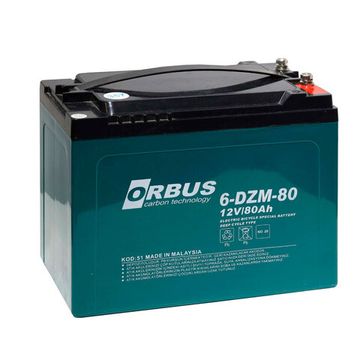 Батарея акумуляторна карбонова ORBUS 6-DZM-80, 12V 80Ah, 222*122*176, 13.5 kg