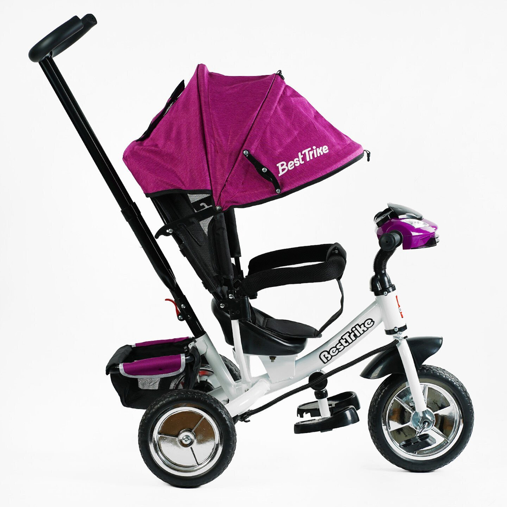 Дитячий триколісний велосипед Best Trike 6588 піна/фара, з батьківською ручкою