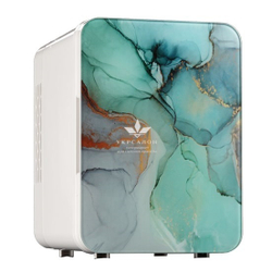 Мини холодильник для косметики, мраморный, 2 в 1 "Охлаждение + Нагрев", 4л