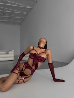 Комплект з бантом (рукавички у подарунок)