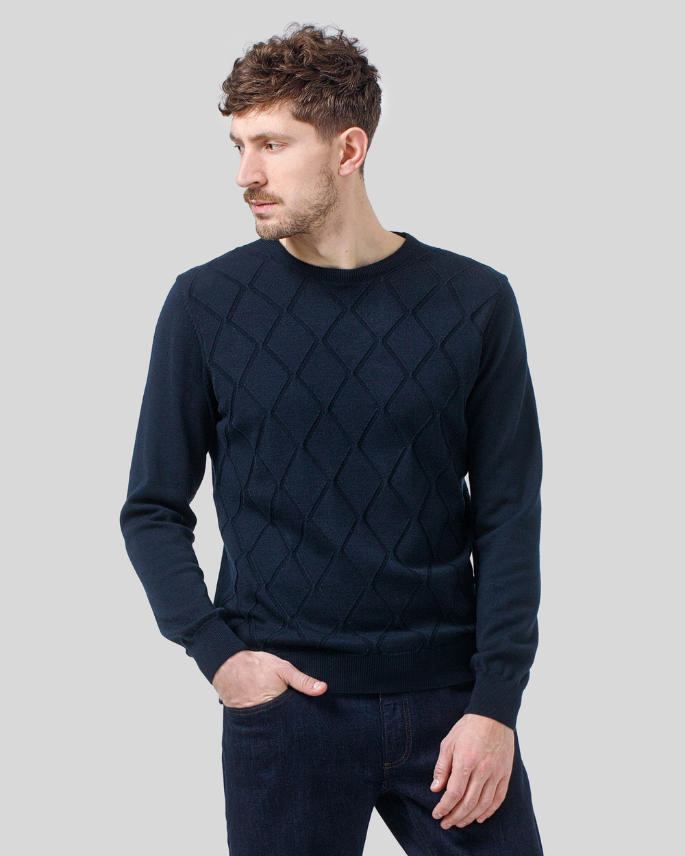 Джемпер чоловічий темно-синій (арт. 7662300402)