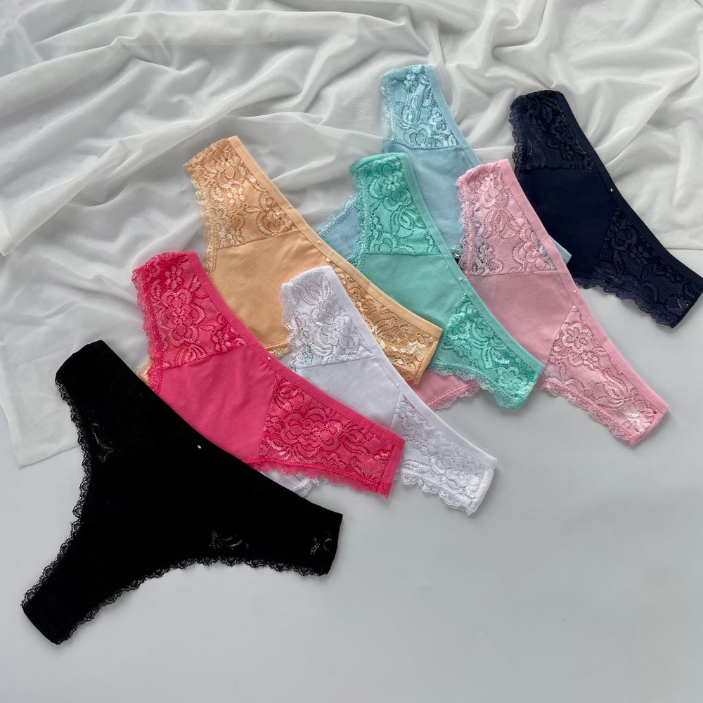 Стрінги з вставками з мережива