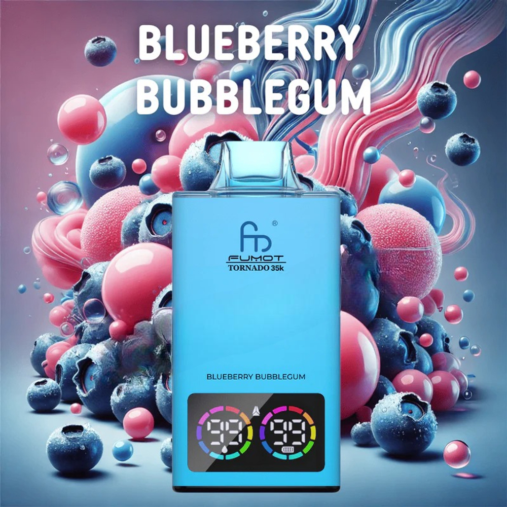 RandM Tornado 35000 - Blueberry Bubble Gum 5%