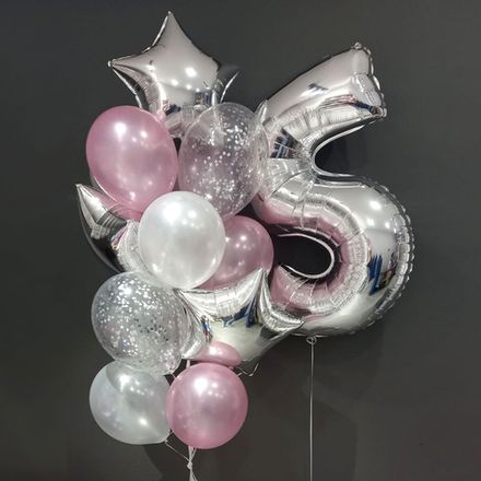 Кульки з гелієм для дівчинки: срібні та ніжно рожеві