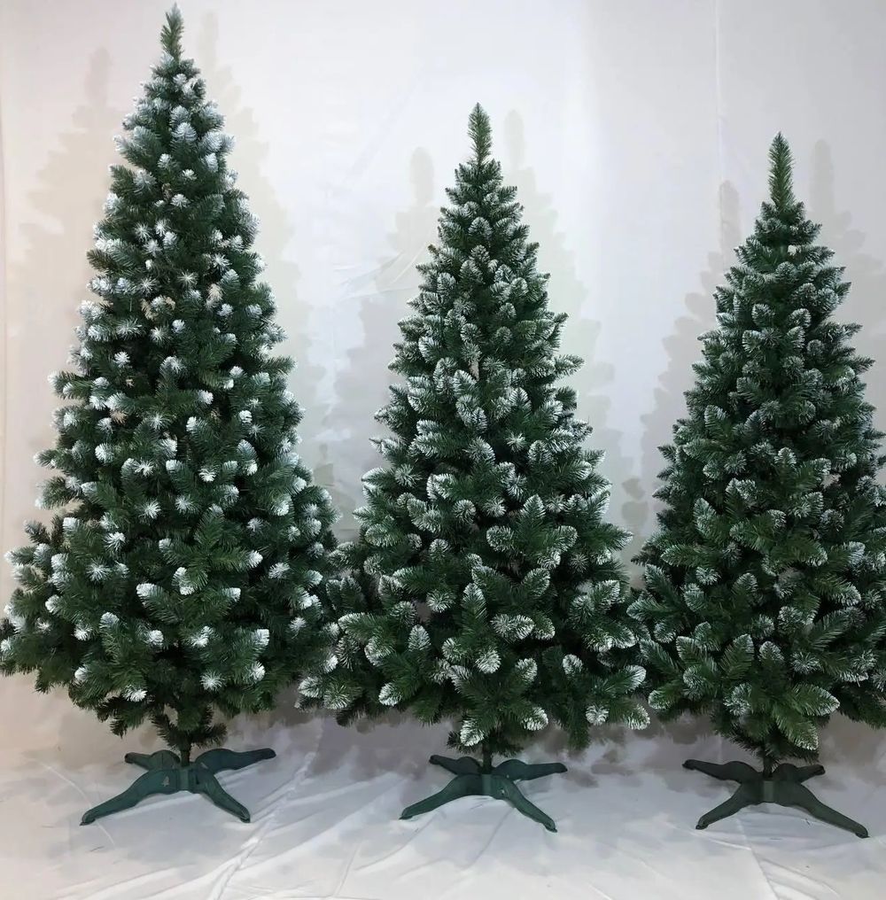 Ель искусственная с белым напылением 2,20 м. "Королевская". Мягкая хвоя.