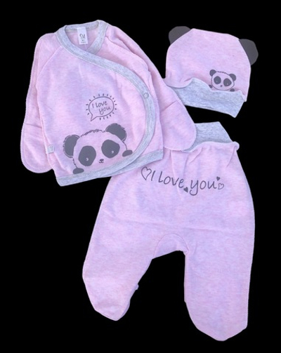 Комплект 3в1: льоля, повзунки, шапочка "Панда", інтерлок TM "Sweet Mario" (62 см)