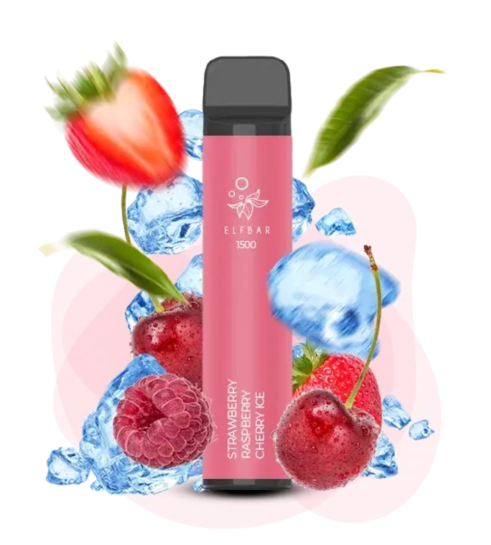 Elf Bar 1500 - Strawberry Raspberry Cherry Ice (5% nic)