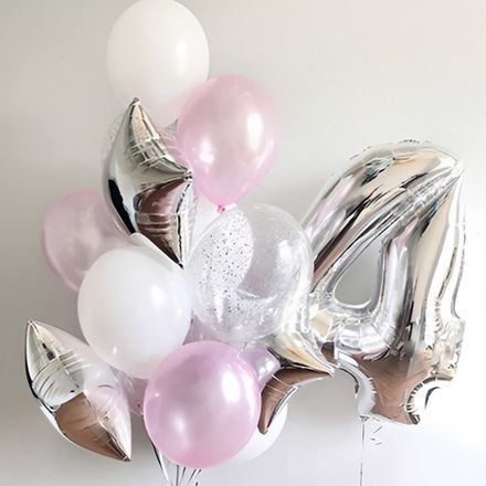Шарики с гелием для девочки нежно-розовые