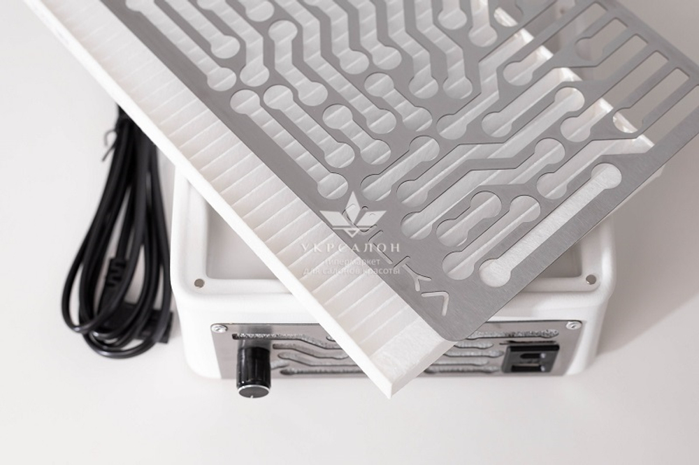 Вытяжка для маникюра настольная Ulka Nano, цвет белый (сетка металлик)