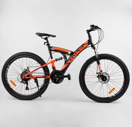 Горный велосипед 26 дюймов Corso Hyper двухподвесный рама 16"
