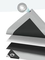 Тент 6х12 от дождя и снега 260г./м2 (серый/черный). Усиленные края.