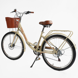 Велосипед міський 26 дюймів Corso Polaris з кошиком та багажником, рама 16.5"