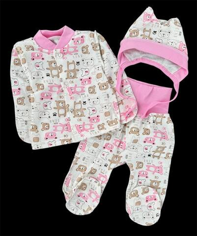 Комплект 3в1: кофта, повзунки, шапочка "Малятко", футер ТМ “Пташка”